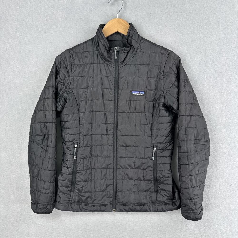 Patagonia Nano Puff Jacket Womens Small Black PrimaLoft Full Zip Lightweight